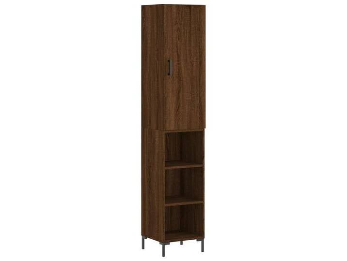 vidaXL Highboard Highboard Braun Eichen-Optik 34,5x34x180 cm Holzwerkstoff (1 St), braun, 3 Einlegeböden, Braune Eiche von vidaXL