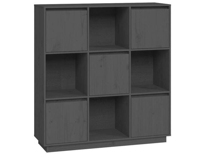 vidaXL Highboard Highboard Grau 110,5x35x117 cm Massivholz Kiefer Anrichte Kommode, grau von vidaXL