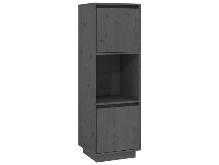 vidaXL Highboard Highboard Grau 38x35x117 cm Massivholz Kiefer Wohnzimmer Möbel Schrank, grau von vidaXL
