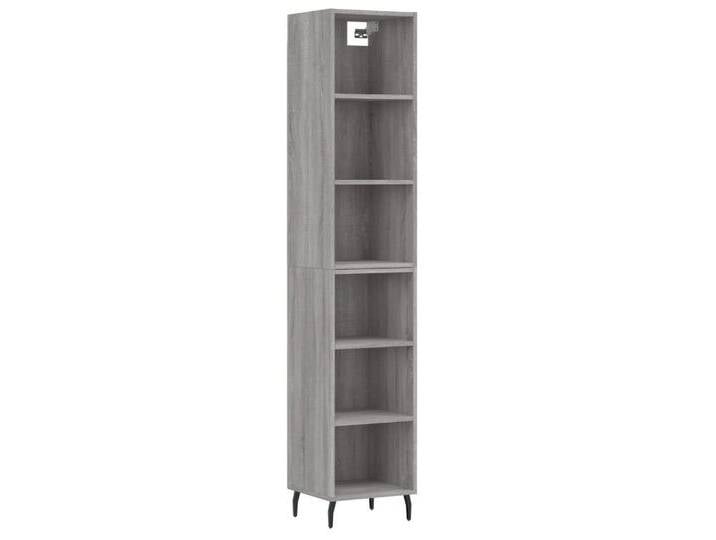 vidaXL Highboard Highboard Grau Sonoma 34,5x32,5x180 cm Holzwerkstoff (1 St), grau, 3 Einlegeböden, Grau Sonoma von vidaXL