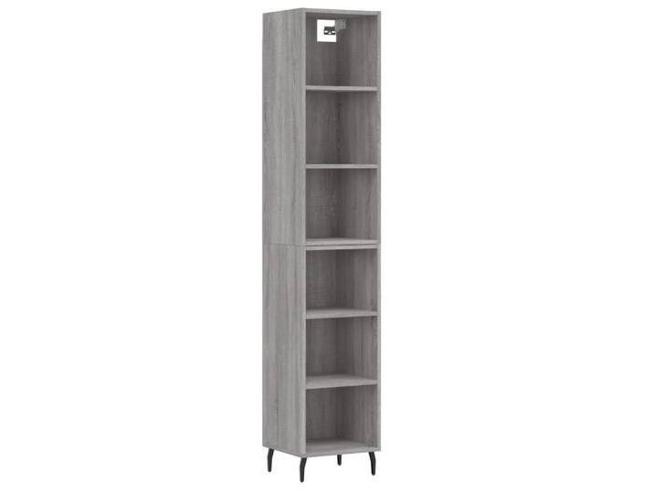 vidaXL Highboard Highboard Grau Sonoma 34,5x32,5x180 cm Holzwerkstoff (1 St), grau, 3 Einlegeböden, Grau Sonoma von vidaXL