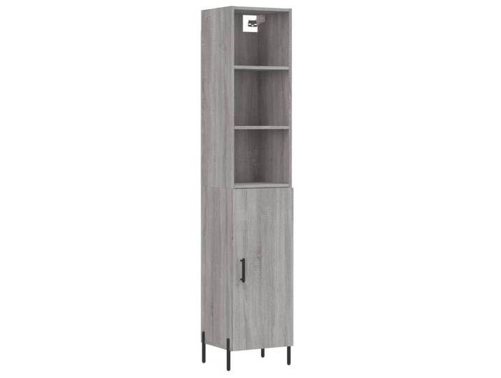 vidaXL Highboard Highboard Grau Sonoma 34,5x34x180 cm Holzwerkstoff (1 St), grau, 1 Tür, Grau Sonoma von vidaXL