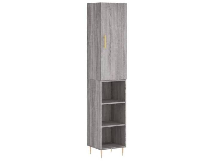 vidaXL Highboard Highboard Grau Sonoma 34,5x34x180 cm Holzwerkstoff (1 St), grau, 3 Einlegeböden, Grau Sonoma von vidaXL