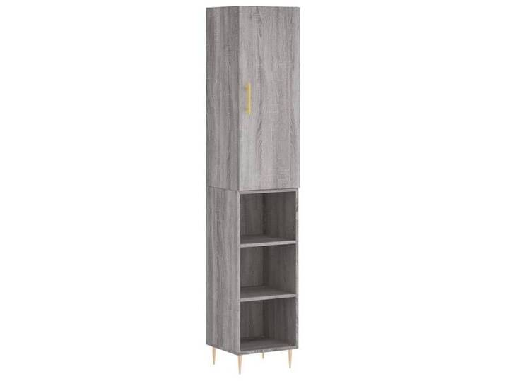 vidaXL Highboard Highboard Grau Sonoma 34,5x34x180 cm Holzwerkstoff (1 St), grau, 3 Einlegeböden, Grau Sonoma von vidaXL