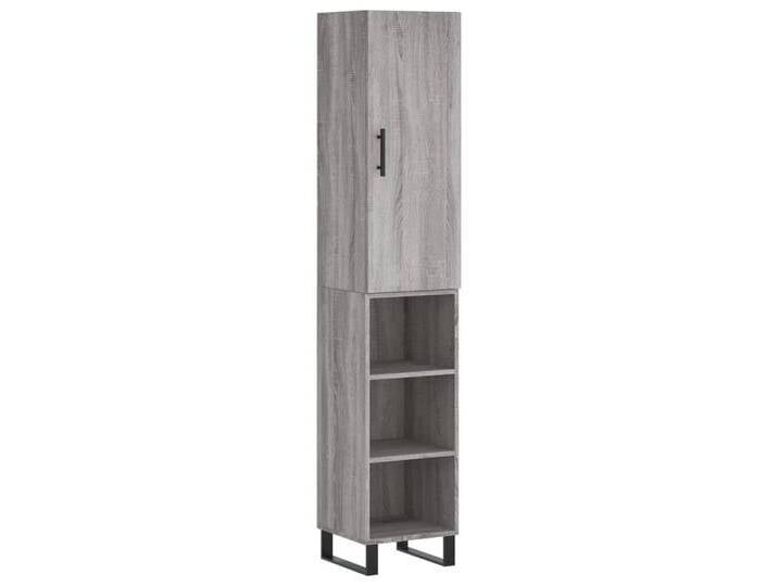 vidaXL Highboard Highboard Grau Sonoma 34,5x34x180 cm Holzwerkstoff (1 St), grau, 3 Einlegeböden, Grau Sonoma von vidaXL