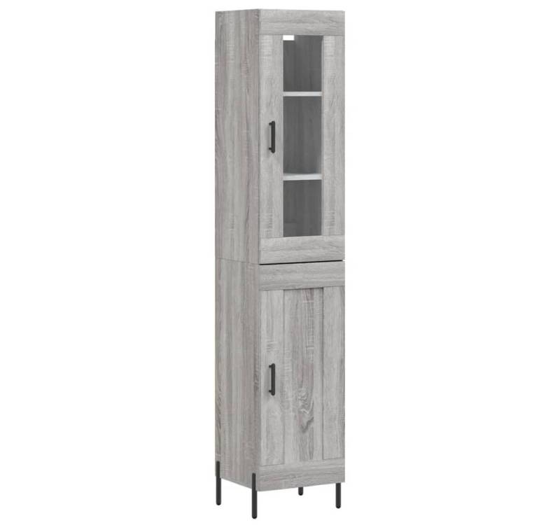 vidaXL Highboard Highboard Grau Sonoma 34,5x34x180 cm Spanplatte Glas Vitrine vidaXL Highboard Highboard Grau Sonoma 34,5x34x180 cm Spanplatte Glas Vitrine von vidaXL