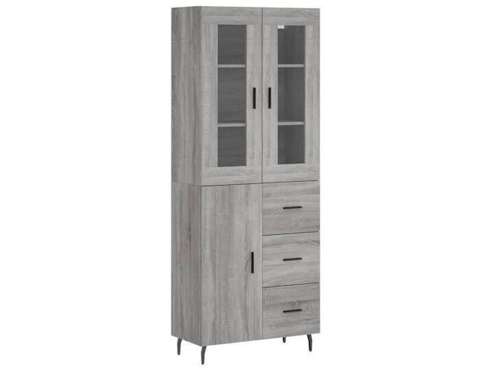 vidaXL Highboard Highboard Grau Sonoma 69,5x34x180 cm Holzwerkstoff (1 St), grau, 1 Tür 3 Schubladen, Grau Sonoma von vidaXL