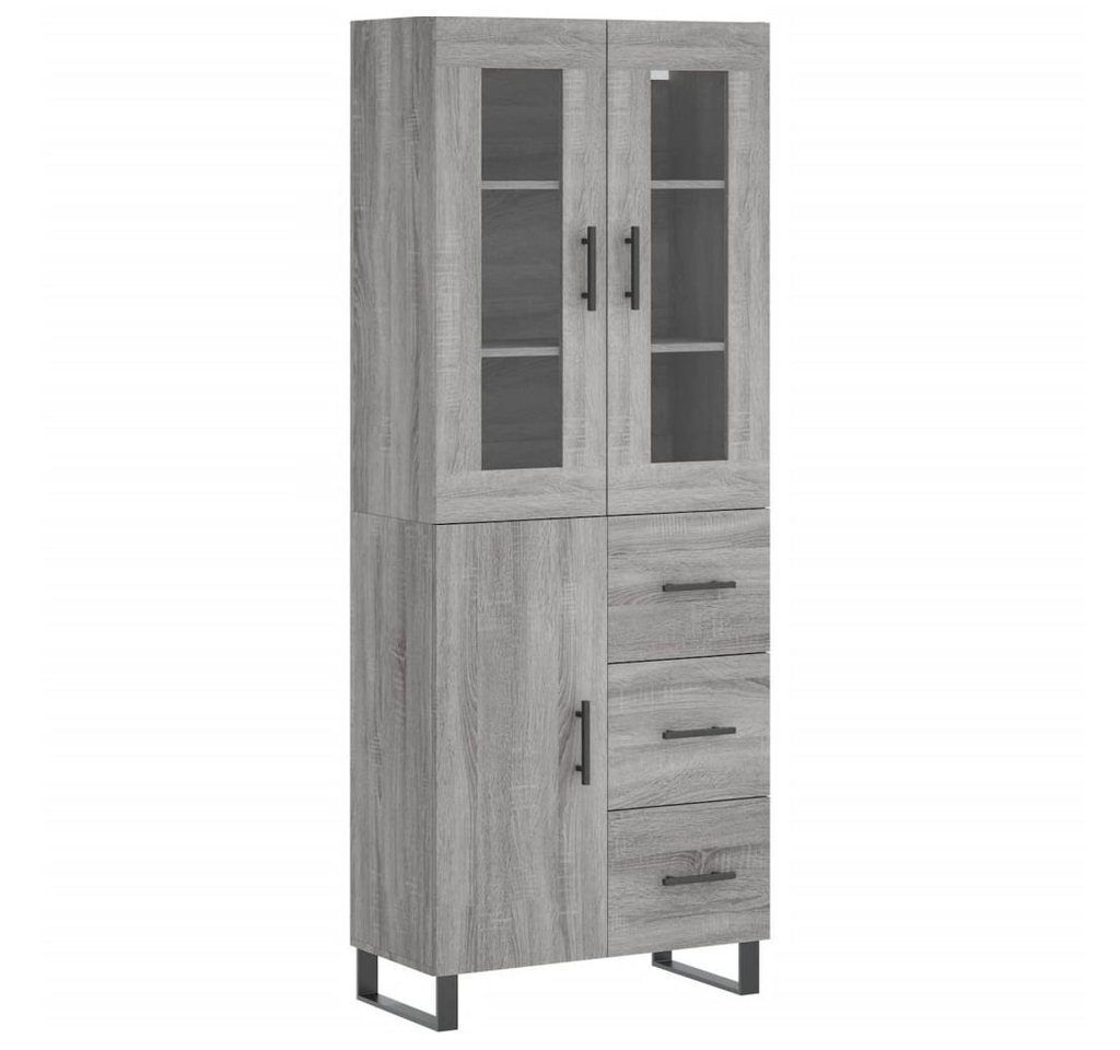 vidaXL Highboard Highboard Grau Sonoma 69,5x34x180 cm Spanplatte Glas Vitrine vidaXL Highboard Highboard Grau Sonoma 69,5x34x180 cm Spanplatte Glas Vitrine von vidaXL