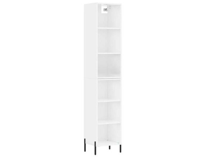 vidaXL Highboard Highboard Hochglanz-Weiß 34,5x32,5x180 cm Holzwerkstoff (1 St), 3 Einlegeböden, Hochglanz-Weiß von vidaXL