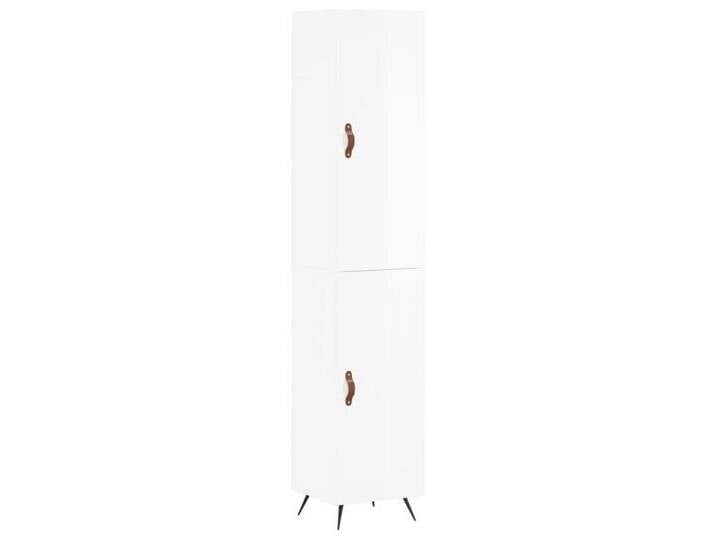 vidaXL Highboard Highboard Hochglanz-Weiß 34,5x34x180 cm Holzwerkstoff (1 St), 1 Tür, Hochglanz-WeiÃ von vidaXL