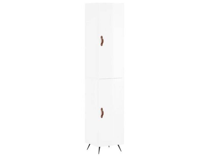 vidaXL Highboard Highboard Hochglanz-Weiß 34,5x34x180 cm Holzwerkstoff (1 St), 1 door, Hochglanz-Weiß von vidaXL
