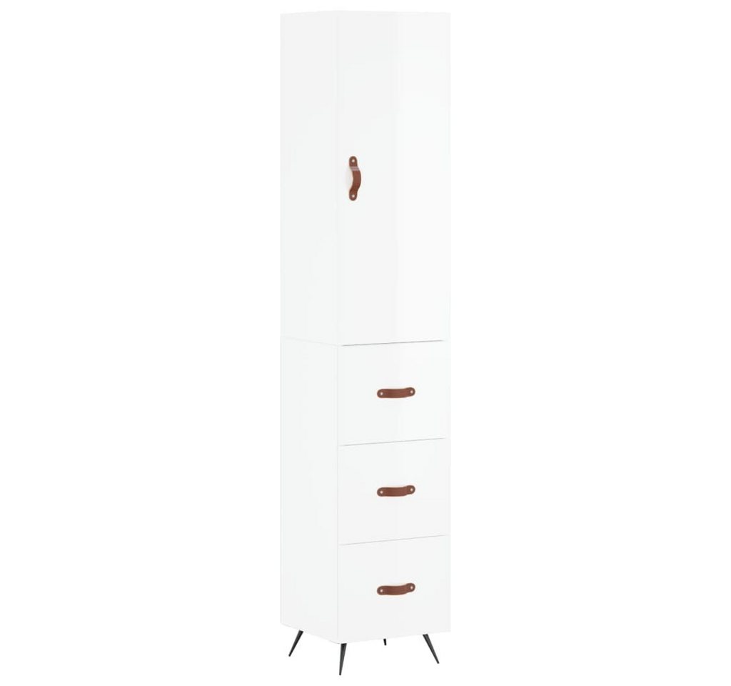 vidaXL Highboard Highboard Hochglanz-Weiß 34,5x34x180 cm Holzwerkstoff (1 St) von vidaXL