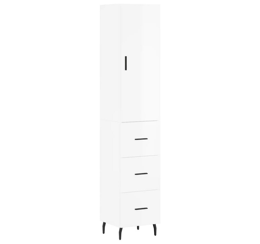 vidaXL Highboard Highboard Hochglanz-Weiß 34,5x34x180 cm Holzwerkstoff (1 St) von vidaXL