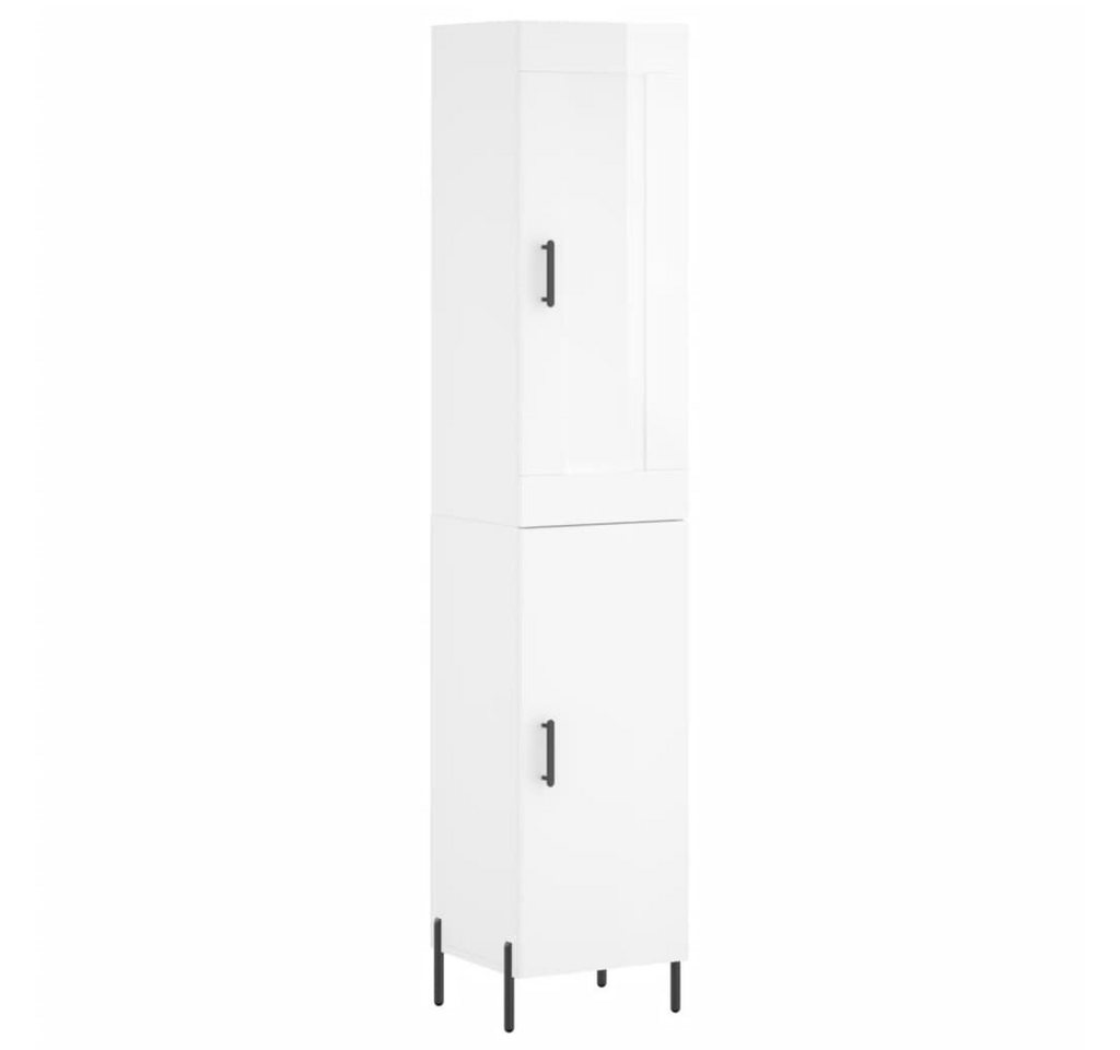 vidaXL Highboard Highboard Hochglanz-Weiß 34,5x34x180 cm Holzwerkstoff (1 St) von vidaXL