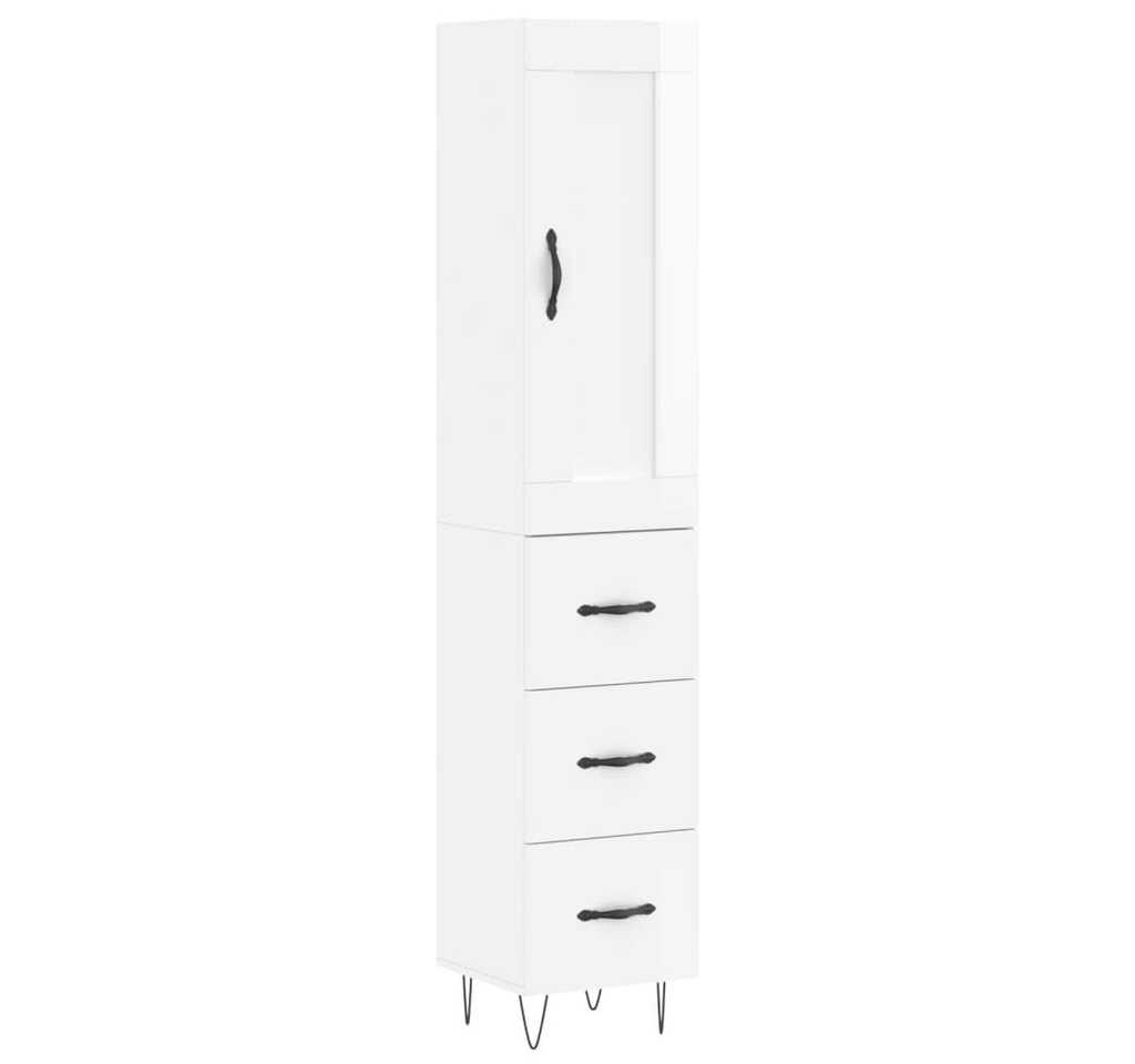 vidaXL Highboard Highboard Hochglanz-Weiß 34,5x34x180 cm Holzwerkstoff (1 St) von vidaXL