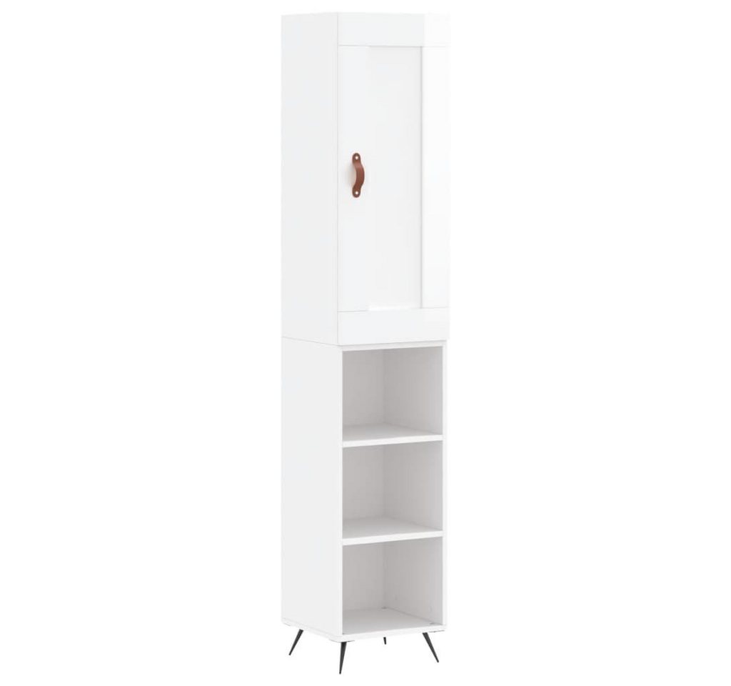 vidaXL Highboard Highboard Hochglanz-Weiß 34,5x34x180 cm Holzwerkstoff (1 St) von vidaXL