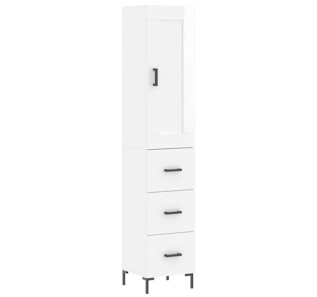 vidaXL Highboard Highboard Hochglanz-Weiß 34,5x34x180 cm Holzwerkstoff (1 St) von vidaXL