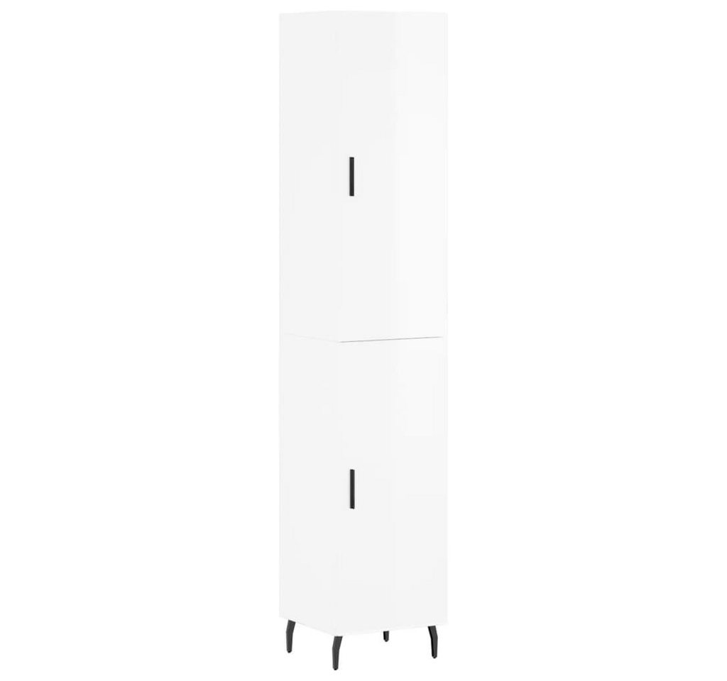vidaXL Highboard Highboard Hochglanz-Weiß 34,5x34x180 cm Holzwerkstoff (1 St) von vidaXL