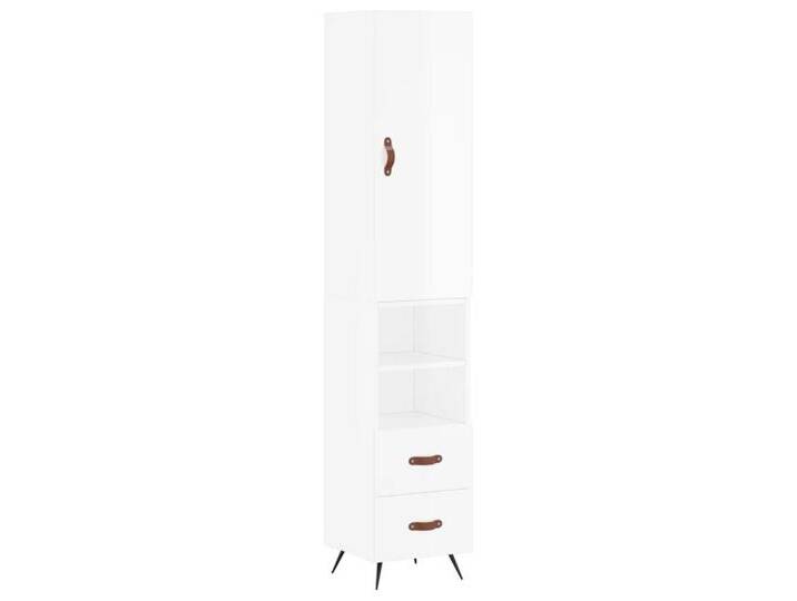 vidaXL Highboard Highboard Hochglanz-Weiß 34,5x34x180 cm Spanplatte, weiß von vidaXL