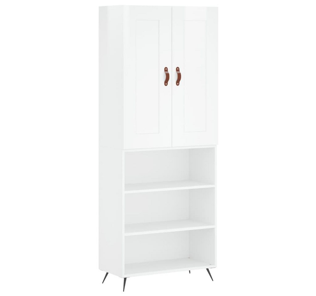 vidaXL Highboard Highboard Hochglanz-Weiß 69,5x34x180 cm Holzwerkstoff (1 St) von vidaXL