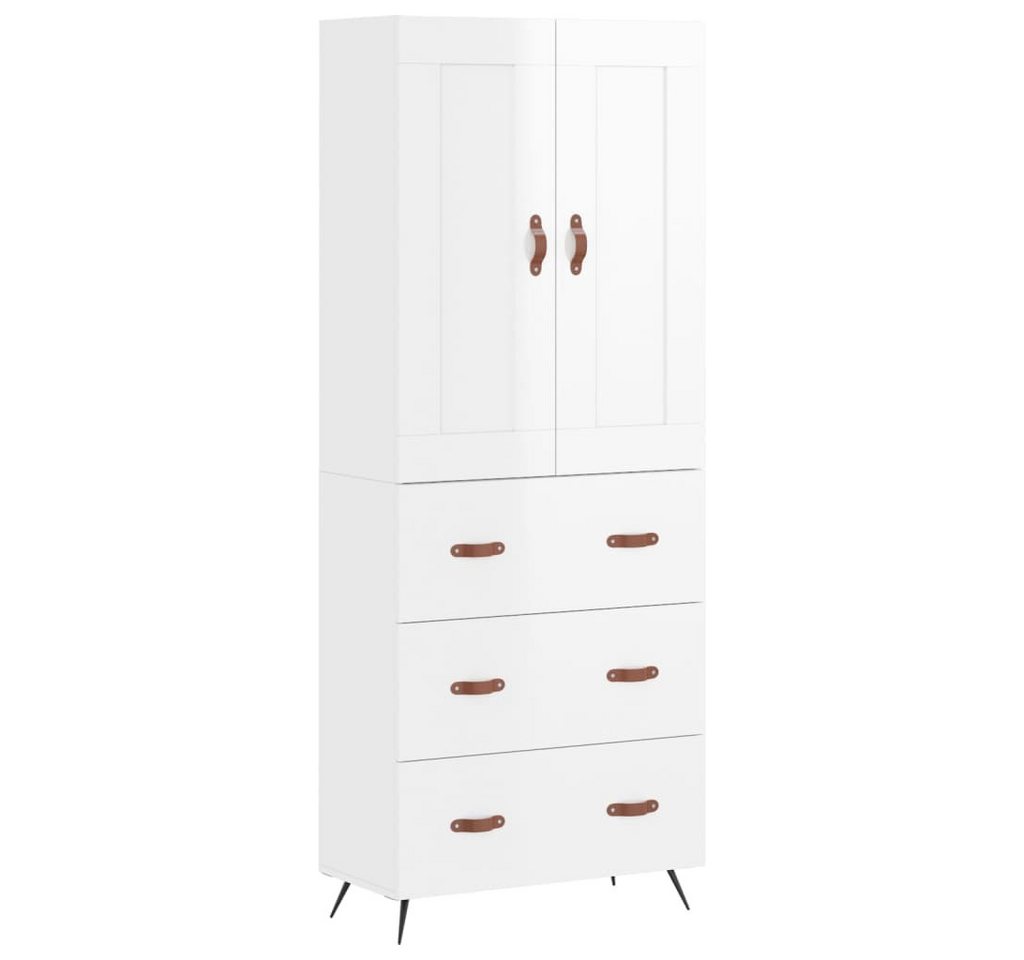 vidaXL Highboard Highboard Hochglanz-Weiß 69,5x34x180 cm Holzwerkstoff (1 St) von vidaXL