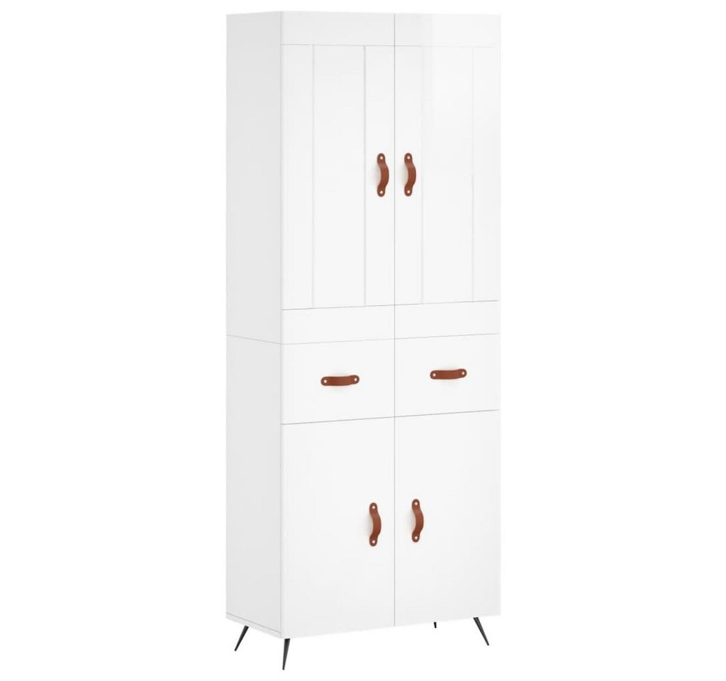 vidaXL Highboard Highboard Hochglanz-Weiß 69,5x34x180 cm Holzwerkstoff (1 St) von vidaXL