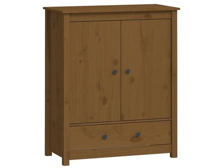 vidaXL Highboard Highboard Honigbraun 83x41,5x100 cm Massivholz Kiefer Kommode Wohnzimm, braun von vidaXL