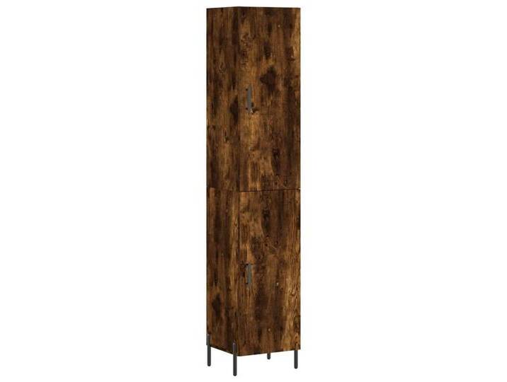 vidaXL Highboard Highboard Räuchereiche 34,5x34x180 cm Holzwerkstoff (1 St), 1 Tür, RÃ¤uchereiche von vidaXL