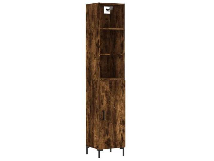 vidaXL Highboard Highboard Räuchereiche 34,5x34x180 cm Holzwerkstoff (1 St), 1 Tür, RÃ¤uchereiche von vidaXL