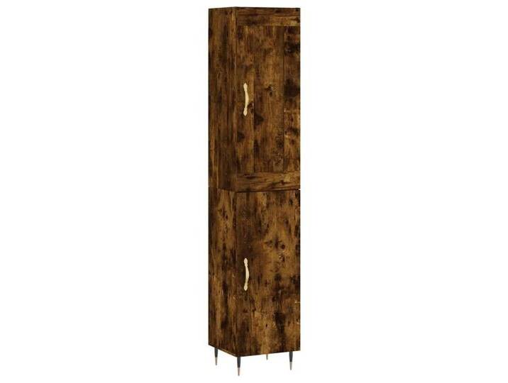 vidaXL Highboard Highboard Räuchereiche 34,5x34x180 cm Holzwerkstoff (1 St), 1 Tür, Räuchereiche von vidaXL