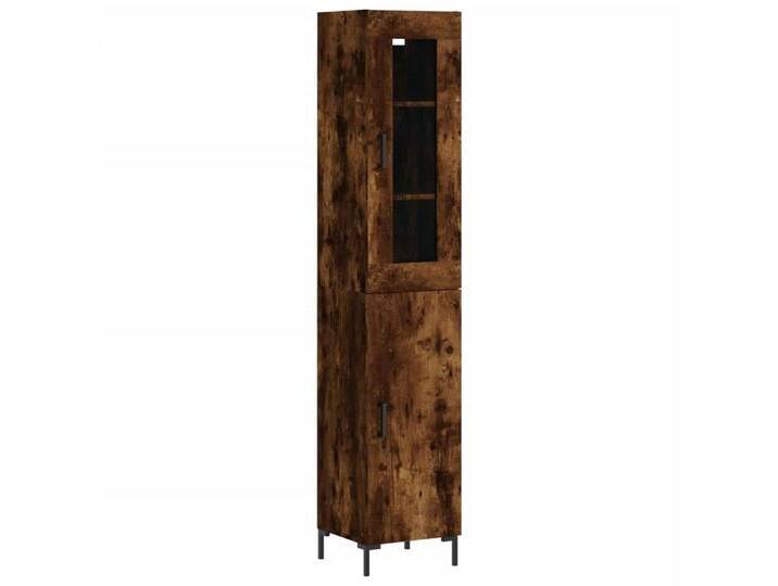 vidaXL Highboard Highboard Räuchereiche 34,5x34x180 cm Holzwerkstoff (1 St), 1 door, RÃ¤uchereiche von vidaXL