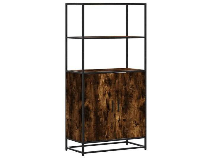 vidaXL Highboard Highboard Räuchereiche 68x35x139 cm Holzwerkstoff und Metall (1 St), Räuchereiche von vidaXL