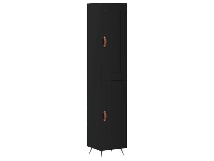vidaXL Highboard Highboard Schwarz 34,5x34x180 cm Holzwerkstoff (1 St), schwarz, 1 Tür, Schwarz von vidaXL