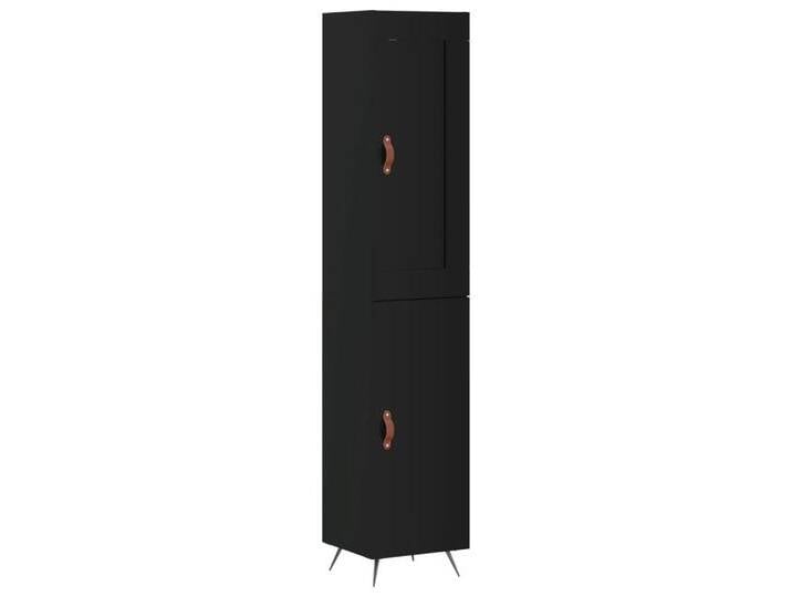 vidaXL Highboard Highboard Schwarz 34,5x34x180 cm Holzwerkstoff (1 St), schwarz, 1 Tür, Schwarz von vidaXL