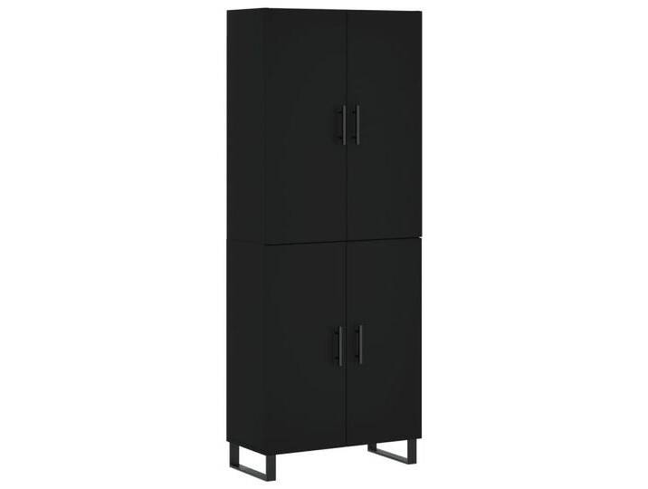 vidaXL Highboard Highboard Schwarz 69,5x34x180 cm Holzwerkstoff (1 St), schwarz, 2 Türen, Schwarz von vidaXL