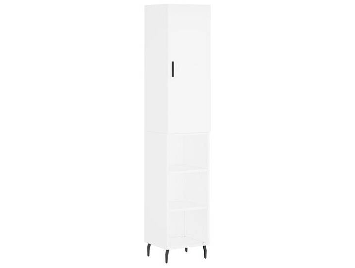 vidaXL Highboard Highboard Weiß 34,5x34x180 cm Holzwerkstoff (1 St), 3 Einlegeböden, WeiÃ von vidaXL