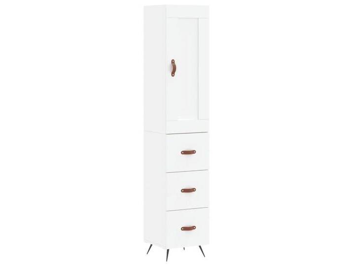 vidaXL Highboard Highboard Weiß 34,5x34x180 cm Spanplatte, weiß von vidaXL