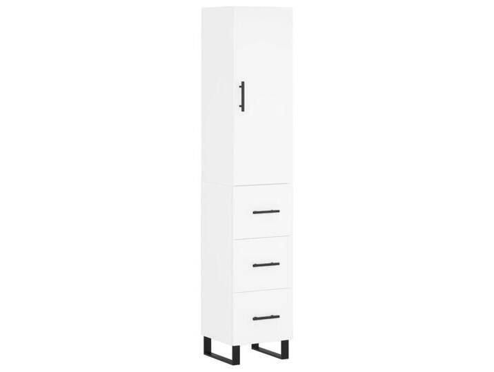 vidaXL Highboard Highboard Weiß 34,5x34x180 cm Spanplatte, weiß von vidaXL