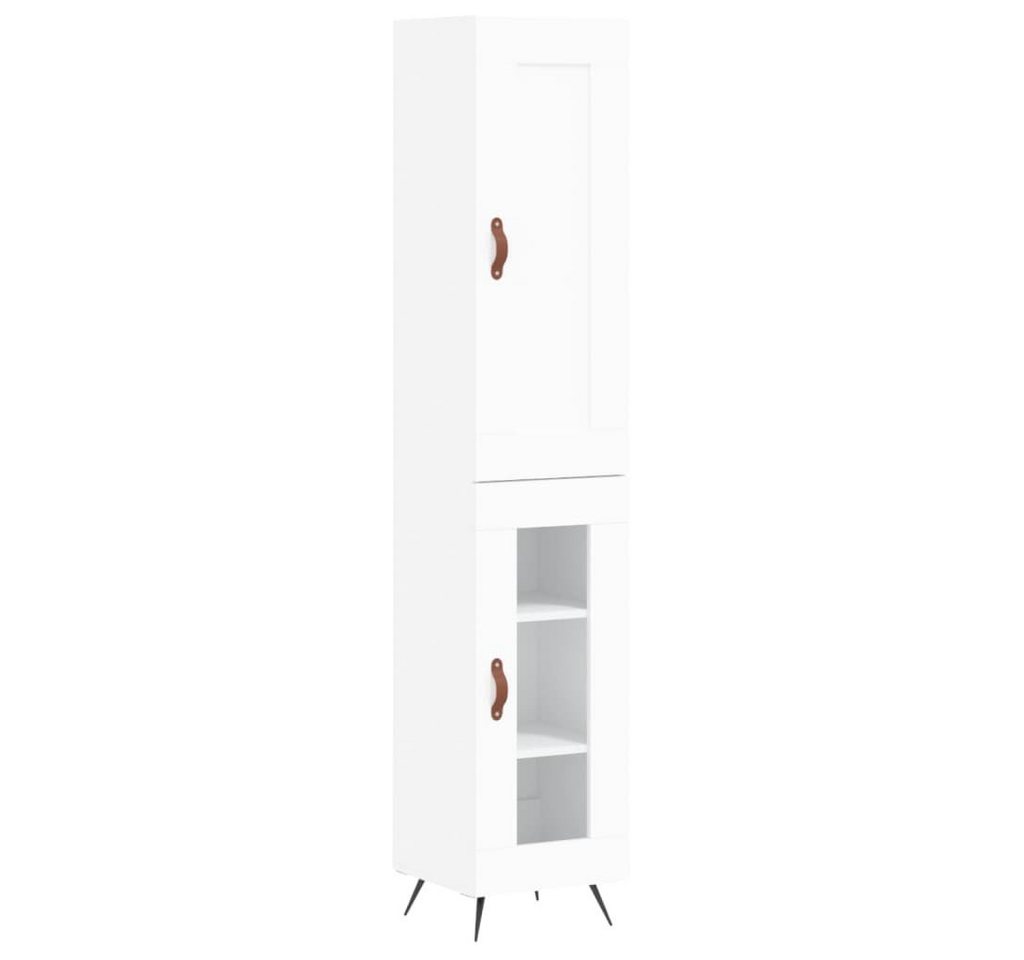 vidaXL Highboard Highboard Weiß 34,5x34x180 cm Spanplatte Glas Vitrine vidaXL Highboard Highboard Weiß 34,5x34x180 cm Spanplatte Glas Vitrine von vidaXL