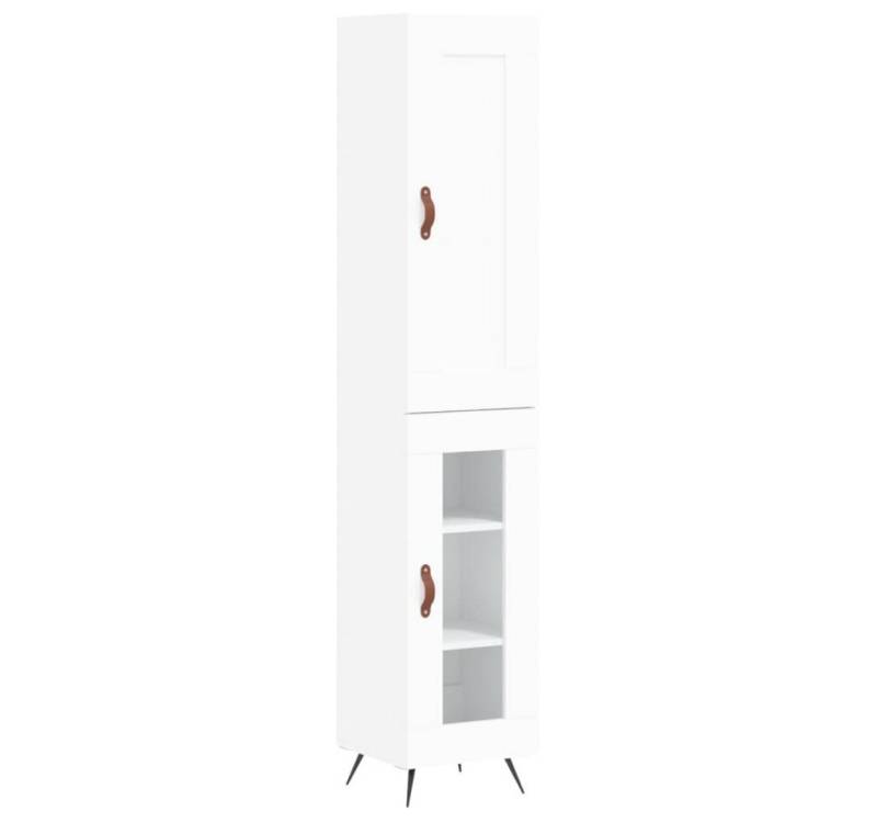 vidaXL Highboard Highboard Weiß 34,5x34x180 cm Spanplatte Glas Vitrine vidaXL Highboard Highboard Weiß 34,5x34x180 cm Spanplatte Glas Vitrine von vidaXL