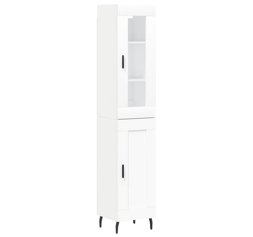 vidaXL Highboard Highboard Weiß 34,5x34x180 cm Spanplatte Glas Vitrine vidaXL Highboard Highboard Weiß 34,5x34x180 cm Spanplatte Glas Vitrine von vidaXL