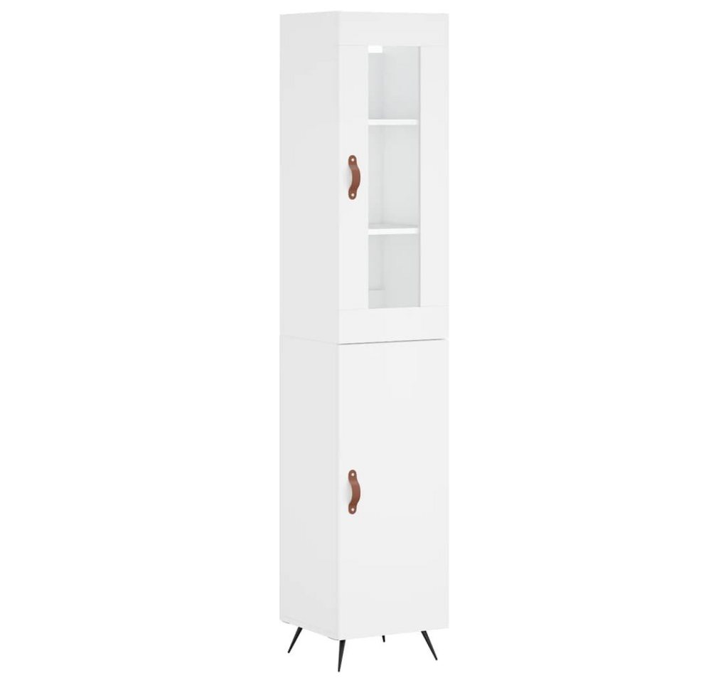 vidaXL Highboard Highboard Weiß 34,5x34x180 cm Spanplatte Glas Vitrine vidaXL Highboard Highboard Weiß 34,5x34x180 cm Spanplatte Glas Vitrine von vidaXL
