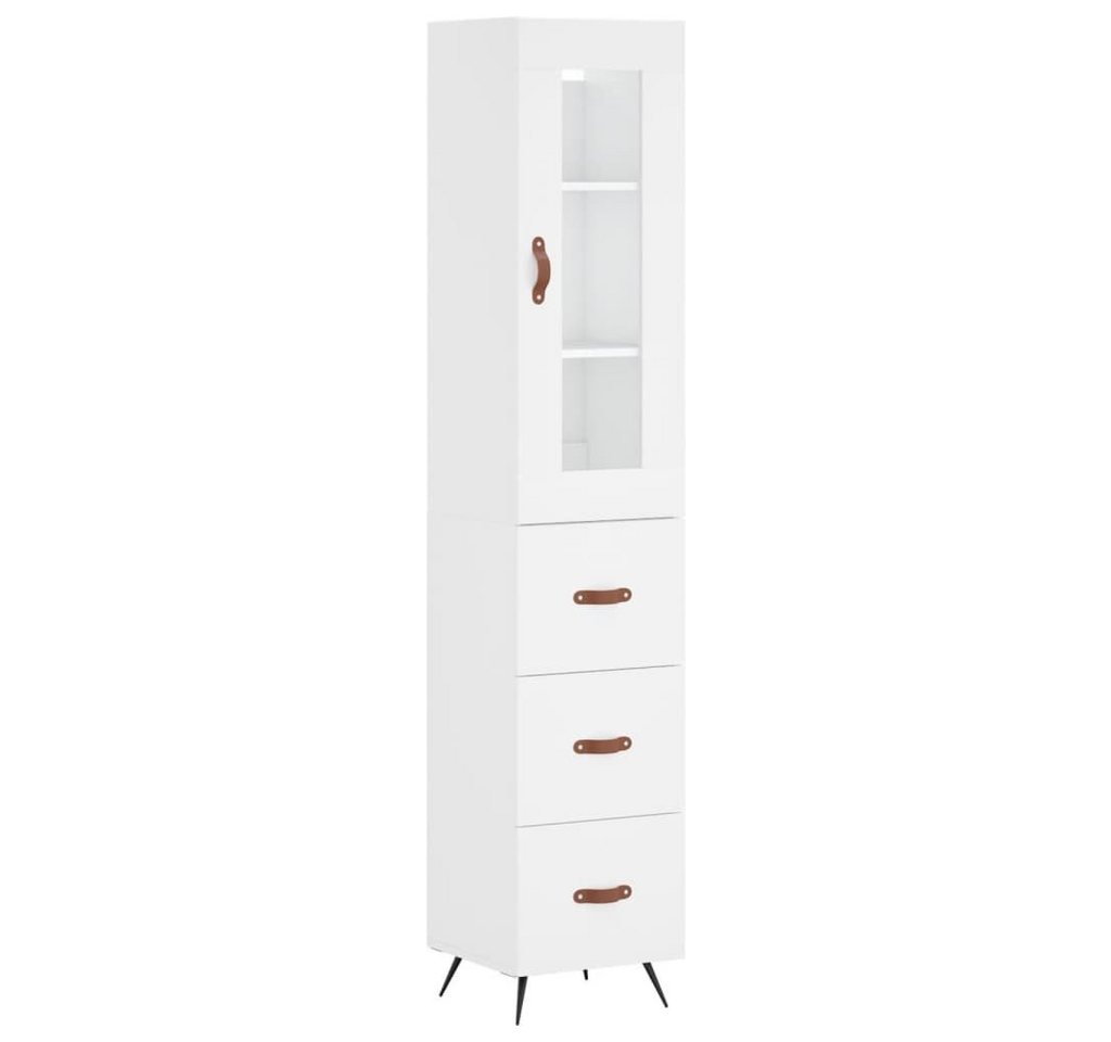 vidaXL Highboard Highboard Weiß 34,5x34x180 cm Spanplatte Glas Vitrine vidaXL Highboard Highboard Weiß 34,5x34x180 cm Spanplatte Glas Vitrine von vidaXL
