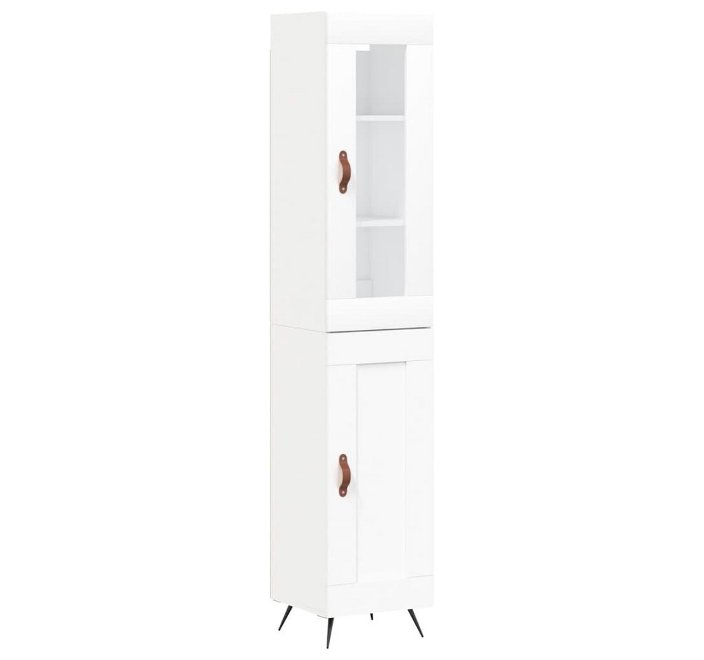 vidaXL Highboard Highboard Weiß 34,5x34x180 cm Spanplatte Glas Vitrine vidaXL Highboard Highboard Weiß 34,5x34x180 cm Spanplatte Glas Vitrine von vidaXL