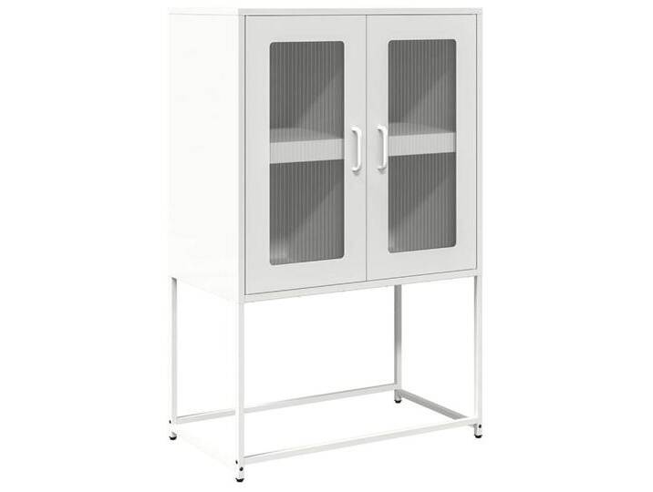 vidaXL Highboard Highboard Weiß 68x39x107 cm Stahl (1 St), weiß, Weiß von vidaXL