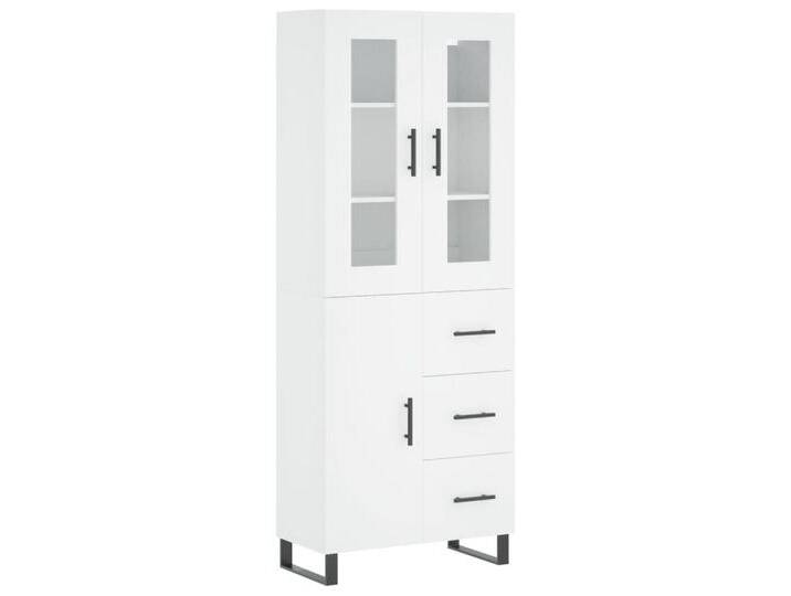vidaXL Highboard Highboard Weiß 69,5x34x180 cm Holzwerkstoff (1 St), weiß, 1 Tür 3 Schubladen, Weiß von vidaXL