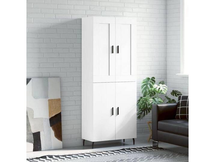 vidaXL Highboard Highboard Weiß 69,5x34x180 cm Spanplatte, weiß von vidaXL
