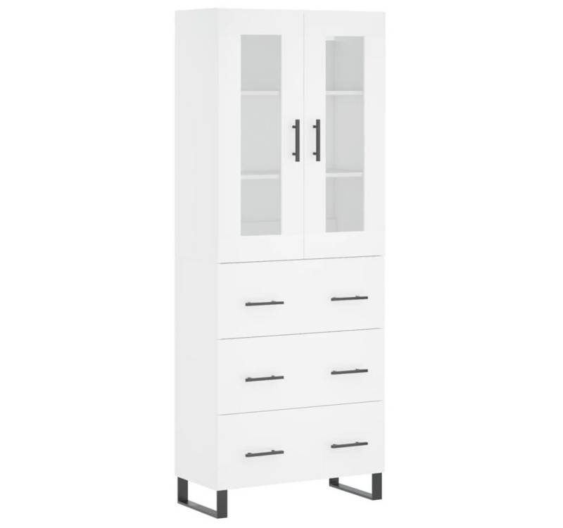vidaXL Highboard Highboard Weiß 69,5x34x180 cm Spanplatte Glas Vitrine vidaXL Highboard Highboard Weiß 69,5x34x180 cm Spanplatte Glas Vitrine von vidaXL