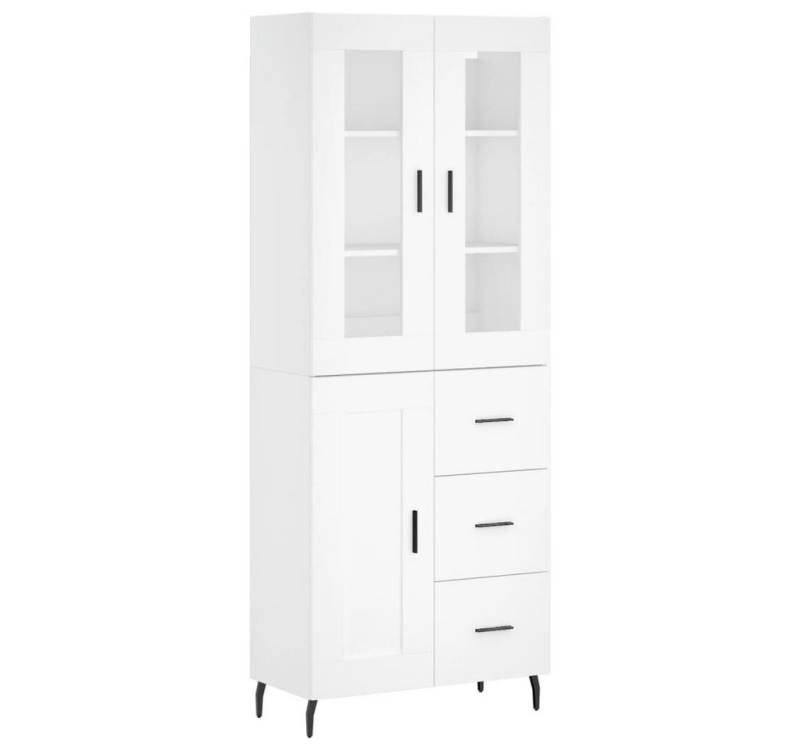 vidaXL Highboard Highboard Weiß 69,5x34x180 cm Spanplatte Glas Vitrine vidaXL Highboard Highboard Weiß 69,5x34x180 cm Spanplatte Glas Vitrine von vidaXL