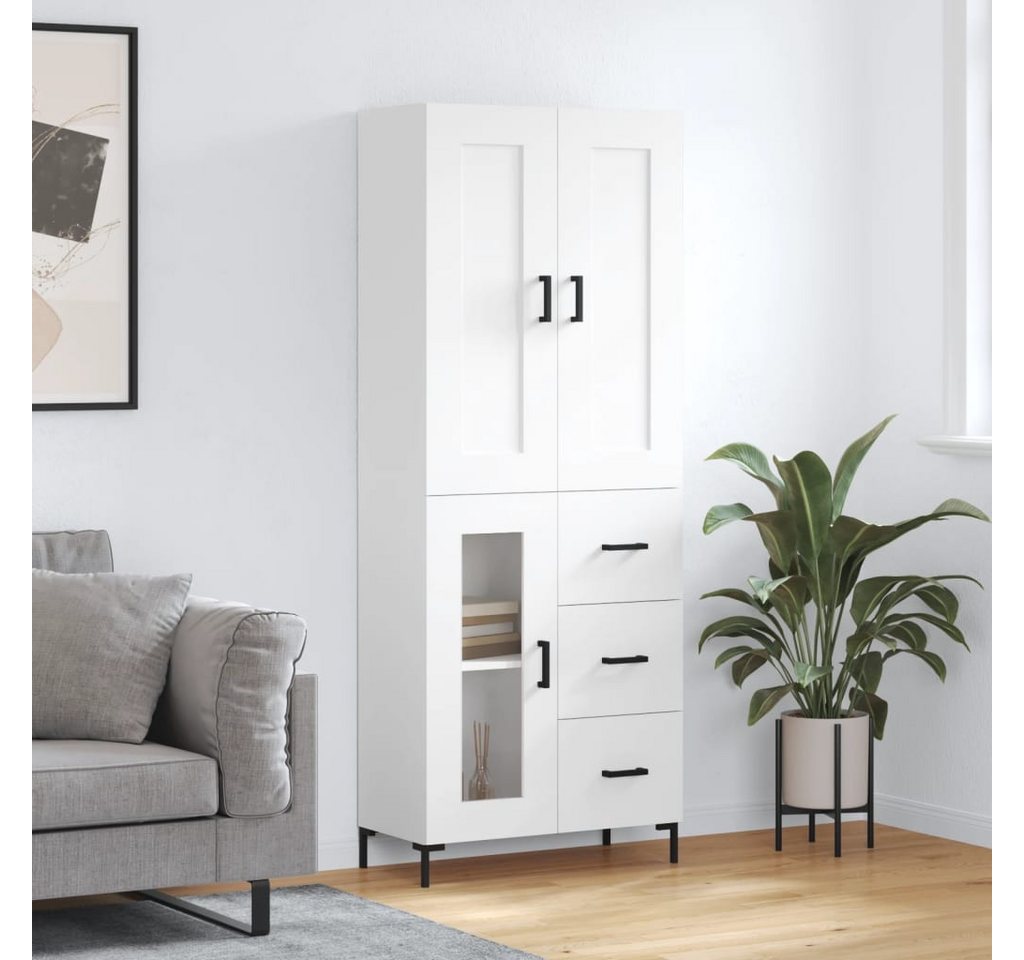 vidaXL Highboard Highboard Weiß 69,5x34x180 cm Spanplatte Glas Vitrine vidaXL Highboard Highboard Weiß 69,5x34x180 cm Spanplatte Glas Vitrine von vidaXL